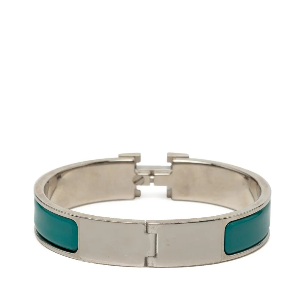Hermès Narrow Enamel Clic H Bracelet PM Blue Very good - Inside View