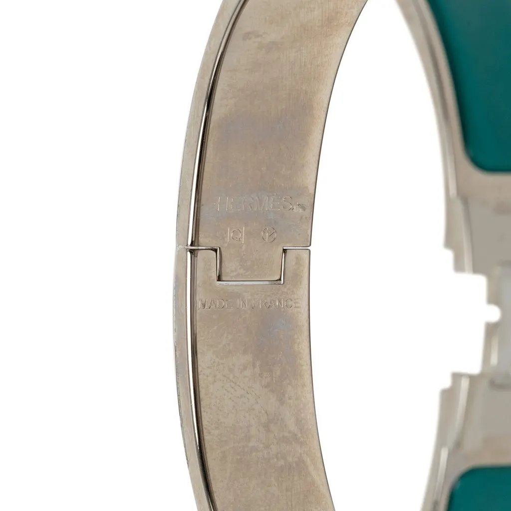 Hermès Narrow Enamel Clic H Bracelet PM Blue Very good - Model View