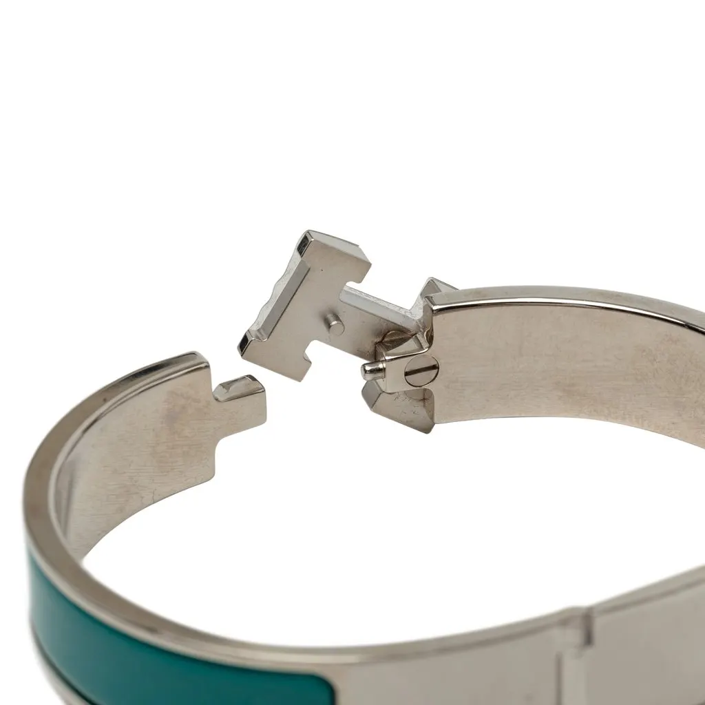Hermès Narrow Enamel Clic H Bracelet PM Blue Very good - Box View
