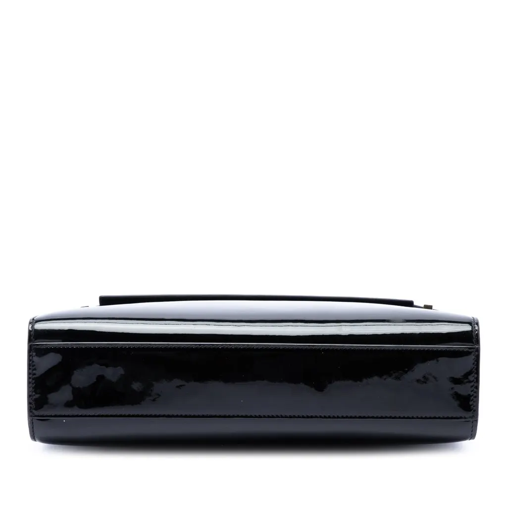 Saint Laurent Medium Patent Manhattan Shoulder Bag Black Leather Very good - Inside View
