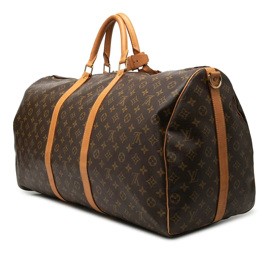 Louis Vuitton Monogram Keepall Bandouliere 60 Brown Very good - Back View