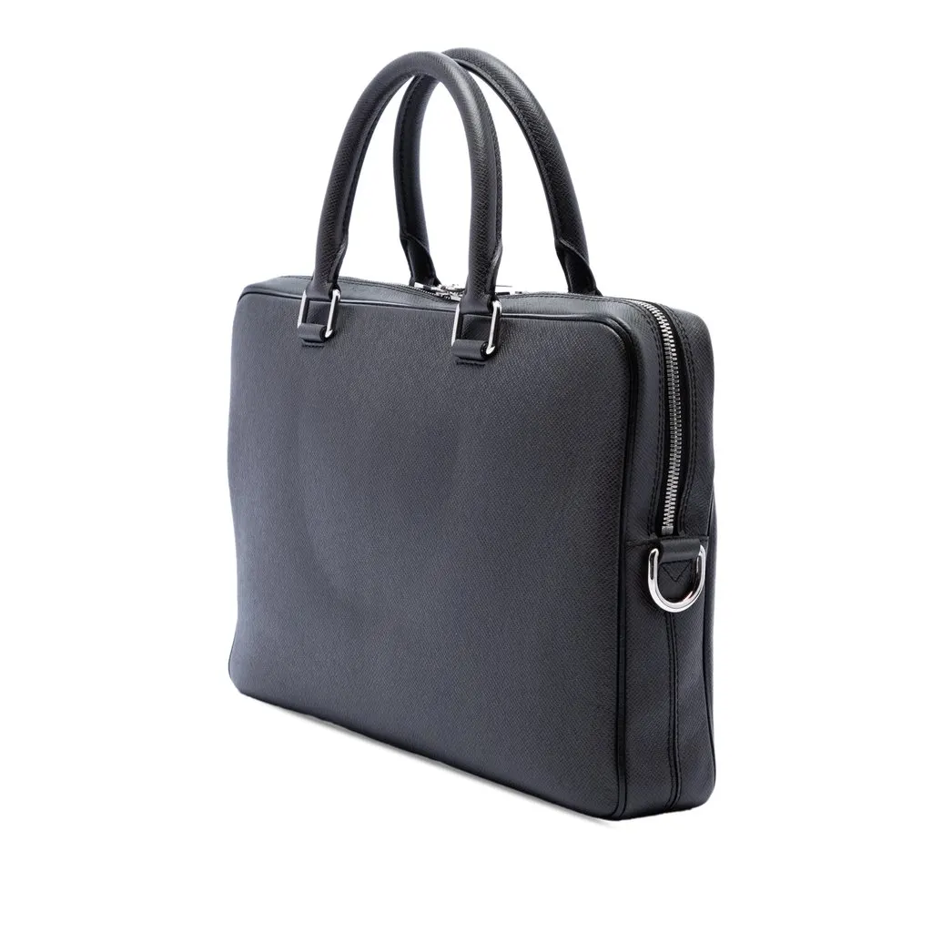 Louis Vuitton Taiga Porte Documents Business PM Black Leather Very good - Back View