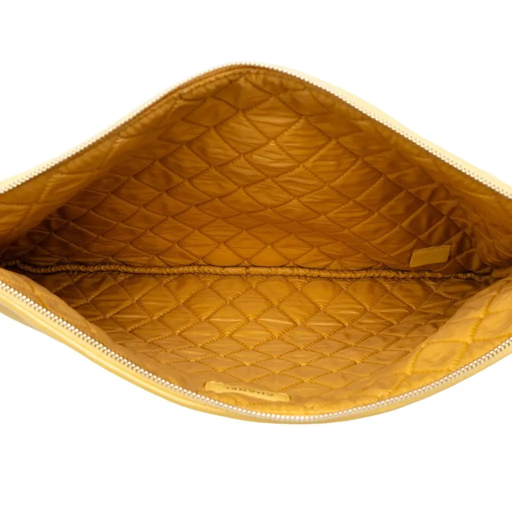 Chanel Large Printed Lambskin La Habana O Case Clutch Yellow Leather Good - Model View
