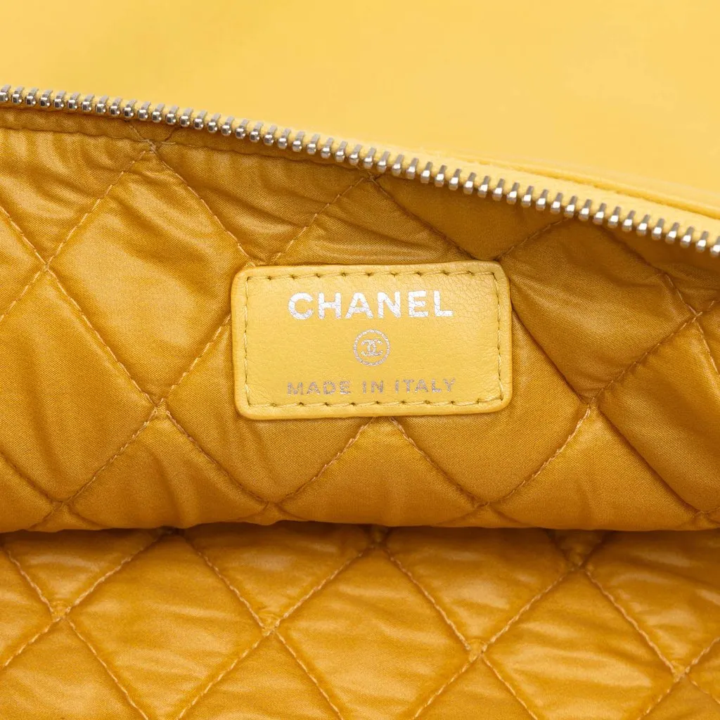 Chanel Large Printed Lambskin La Habana O Case Clutch Yellow Leather Good - Box View