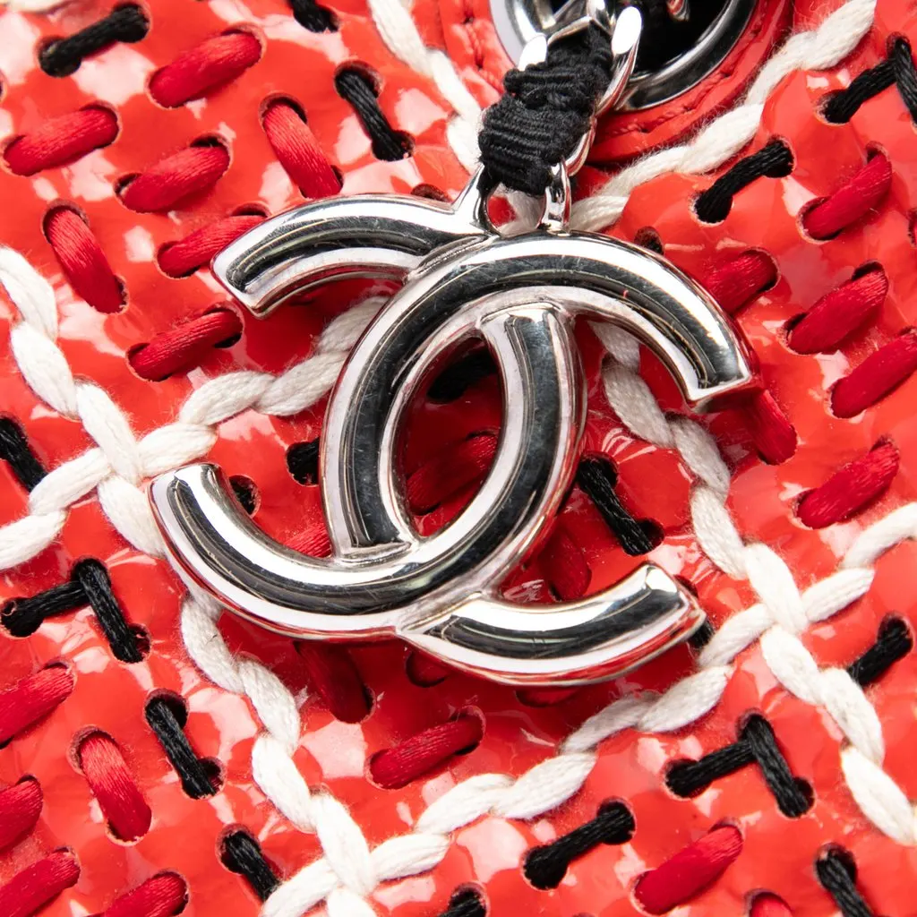 Chanel Small Patent Stitch Just Mademoiselle Bowling Bag Red Leather Very good - Box View