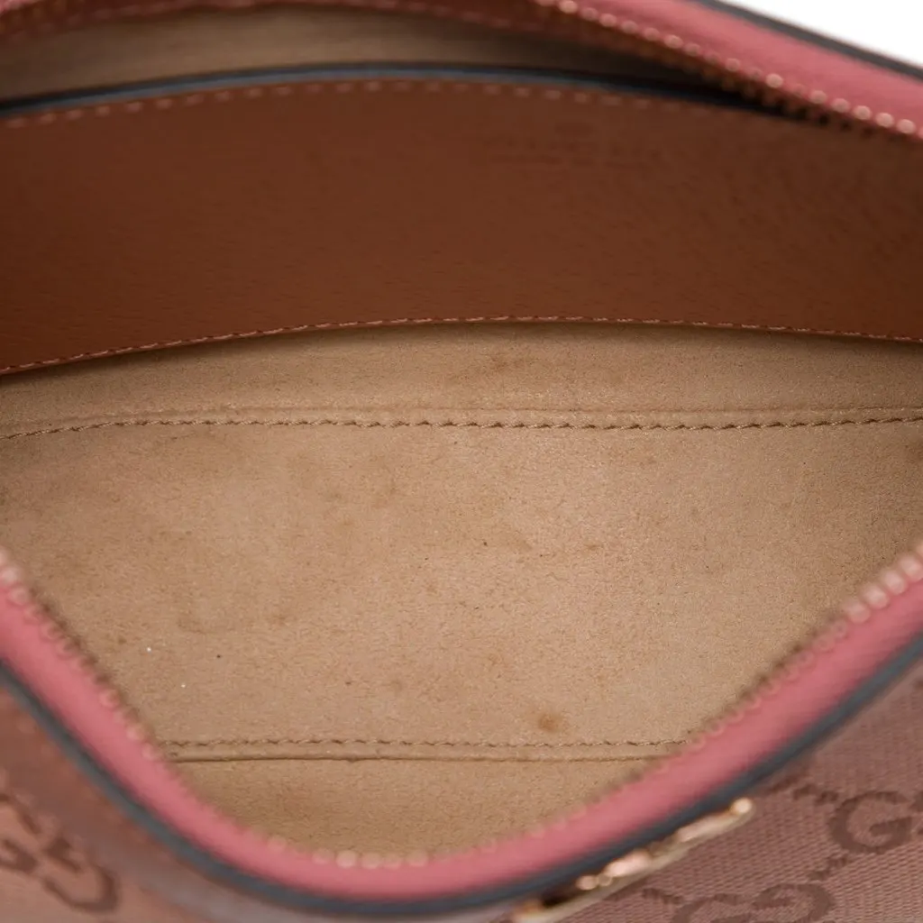 Gucci Small GG Canvas Ophidia Shoulder Bag Pink Very good - Model View
