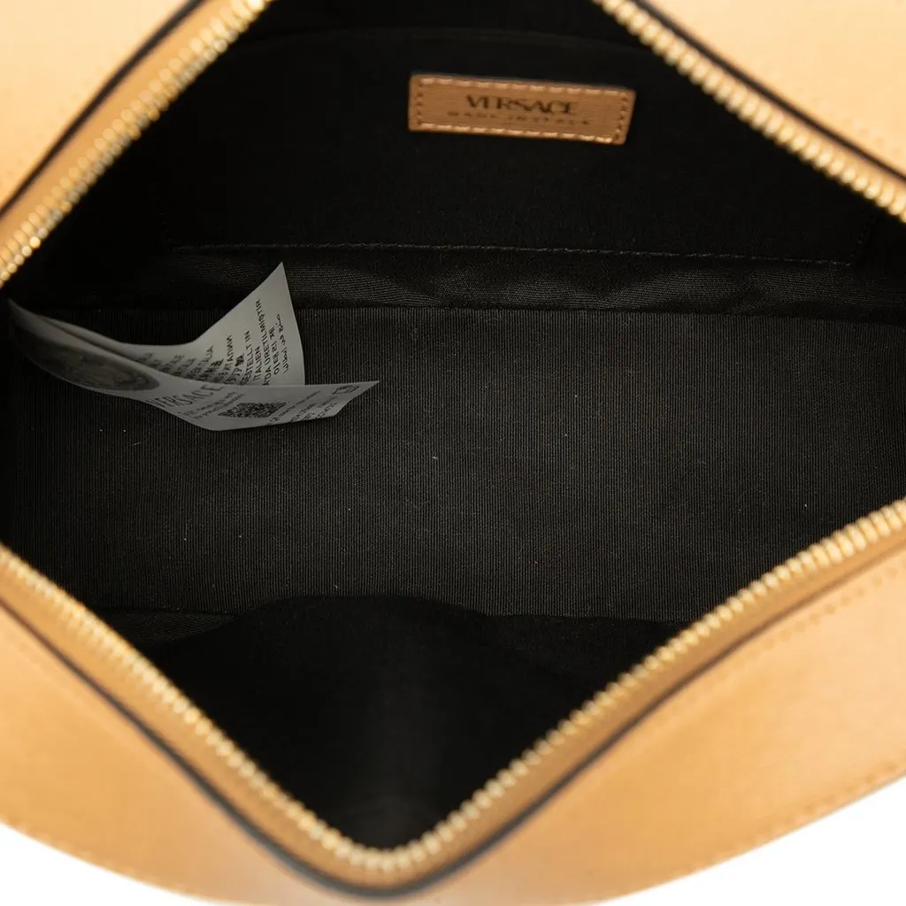 Versace Small Calfskin Virtus V Camera Bag Brown Leather Very good - Model View
