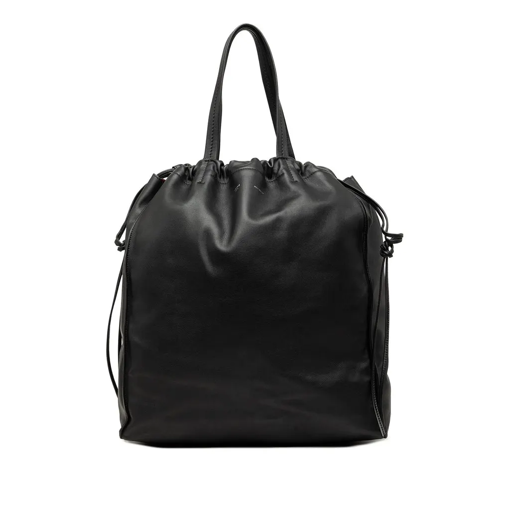Celine Smooth Calfskin Vertical Coulisse Tote Black Leather Very good - Front View