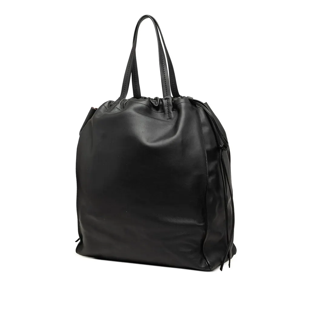 Celine Smooth Calfskin Vertical Coulisse Tote Black Leather Very good - Back View