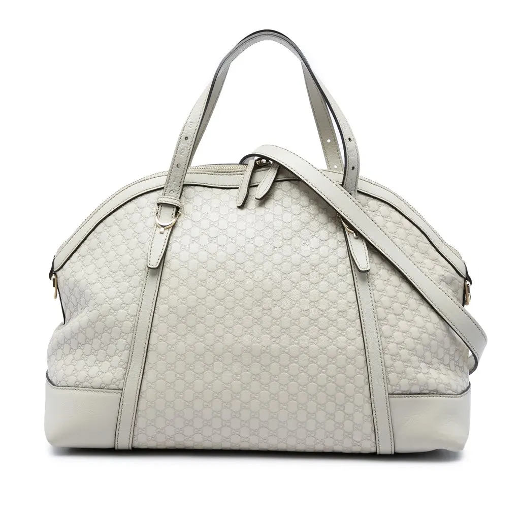 Gucci Large Microguccissima Nice Dome Satchel White Leather Very good - Front View