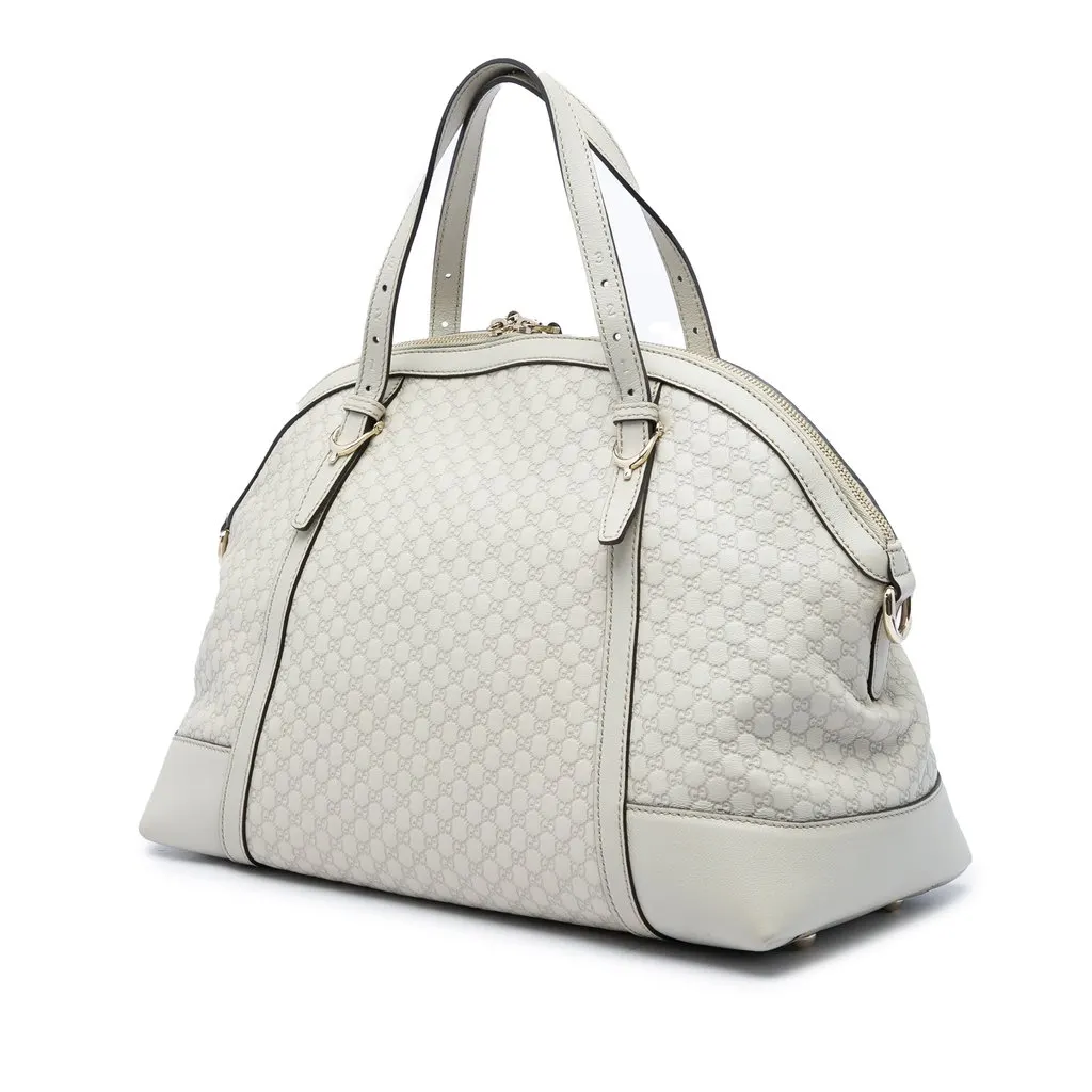 Gucci Large Microguccissima Nice Dome Satchel White Leather Very good - Back View