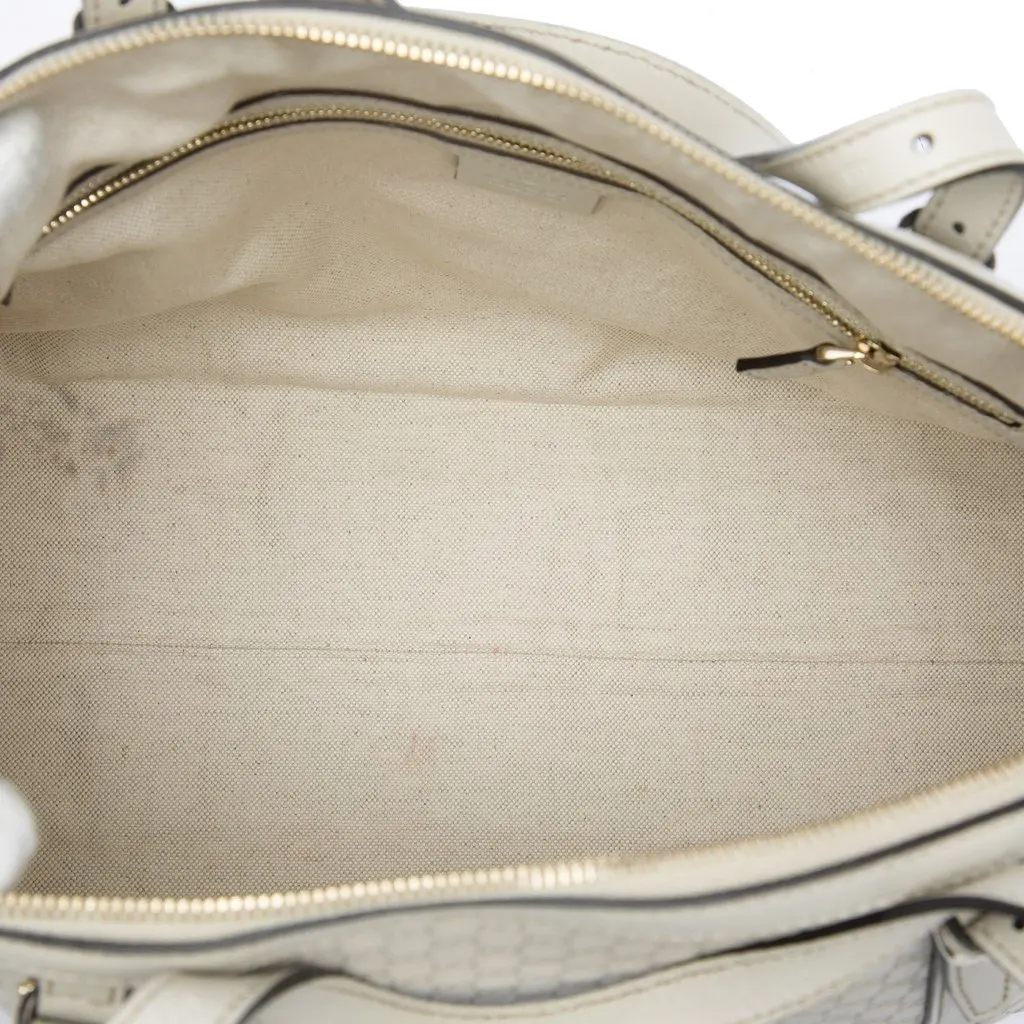 Gucci Large Microguccissima Nice Dome Satchel White Leather Very good - Model View