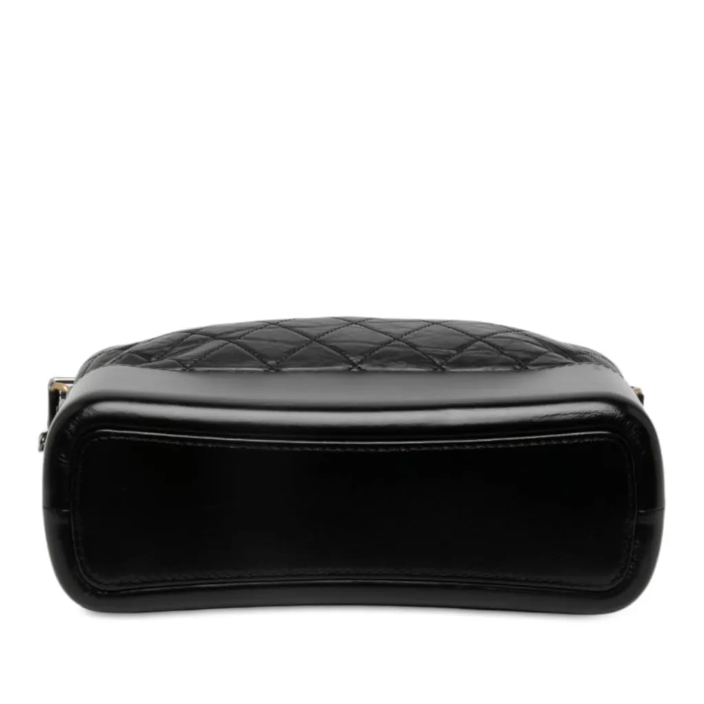 Chanel Medium Aged Calfskin Gabrielle Crossbody Black Leather Very good - Inside View