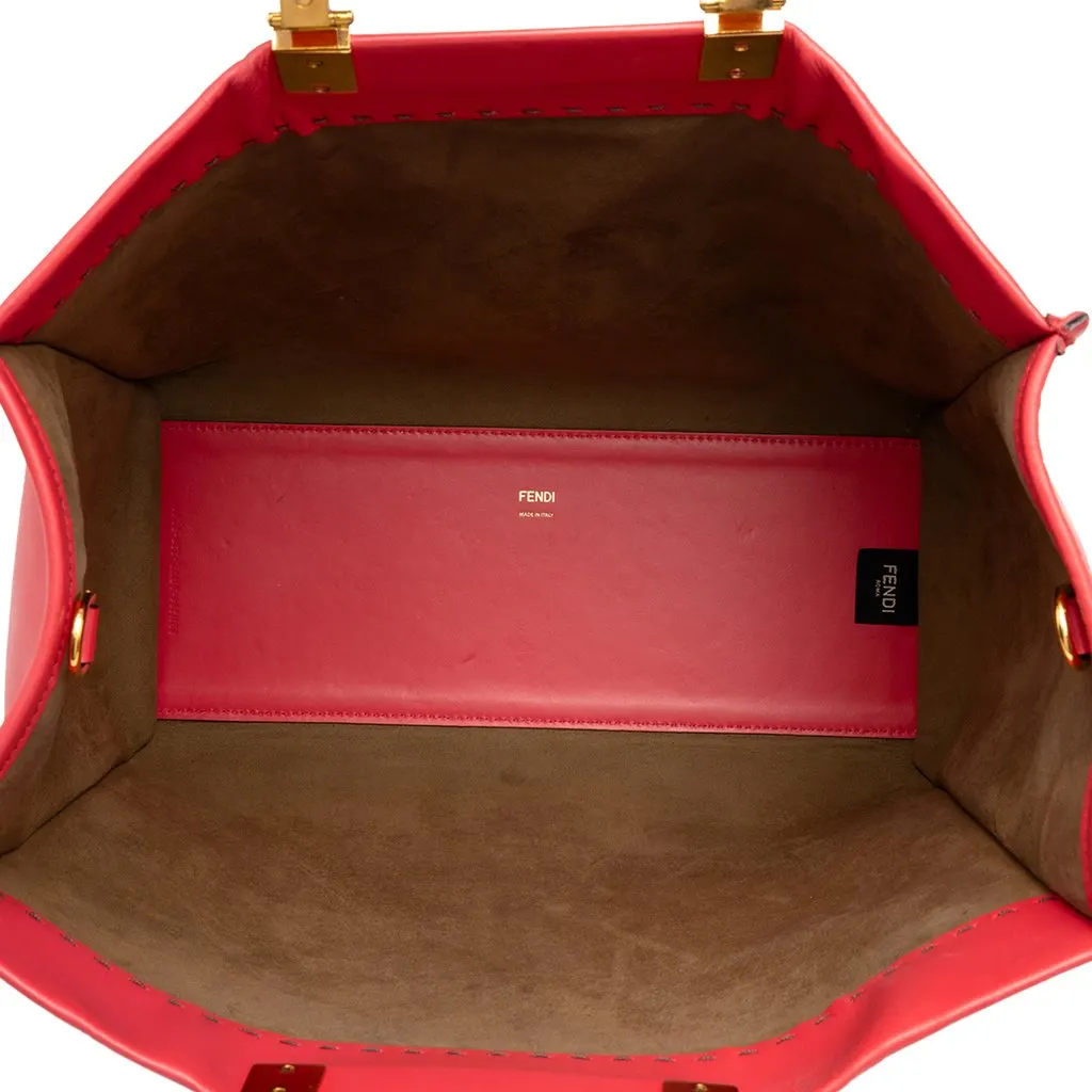 Fendi Medium Leather Sunshine Shopper Tote Pink Leather Very good - Model View