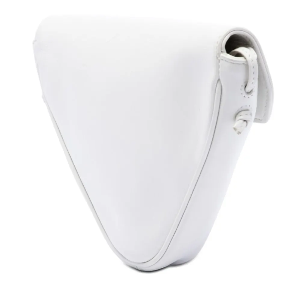 Celine Smooth Calfskin Logo Triangle Crossbody White Leather Very good - Back View