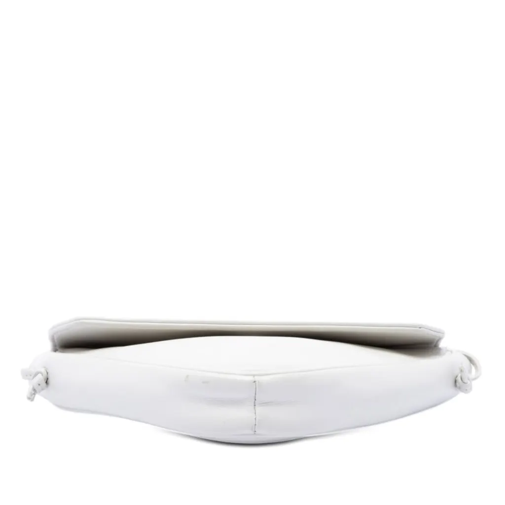 Celine Smooth Calfskin Logo Triangle Crossbody White Leather Very good - Inside View