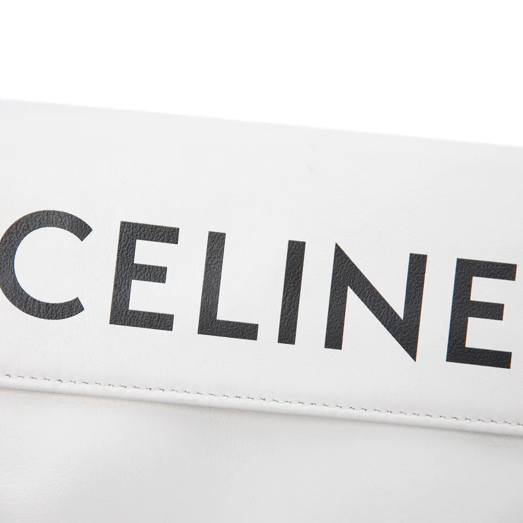 Celine Smooth Calfskin Logo Triangle Crossbody White Leather Very good - Box View