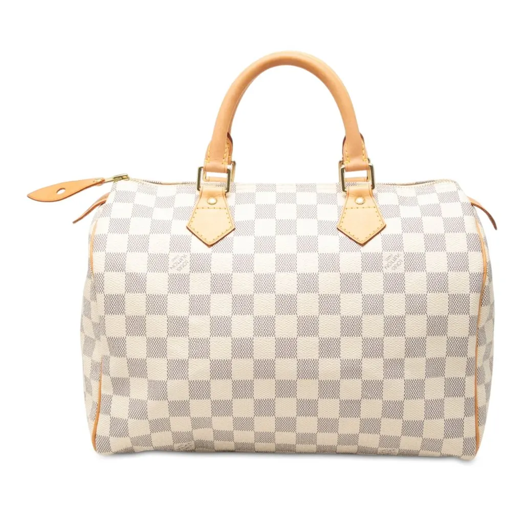 Louis Vuitton Damier Azur Speedy 30 White Very good - Front View