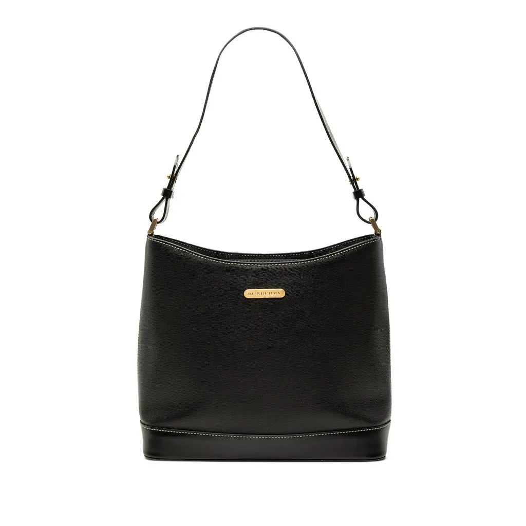 Burberry Leather Shoulder Bag Black Leather Very good - Front View