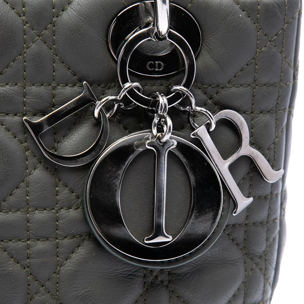Dior Medium Lambskin Cannage Lady Dior Brown Leather Good - Box View