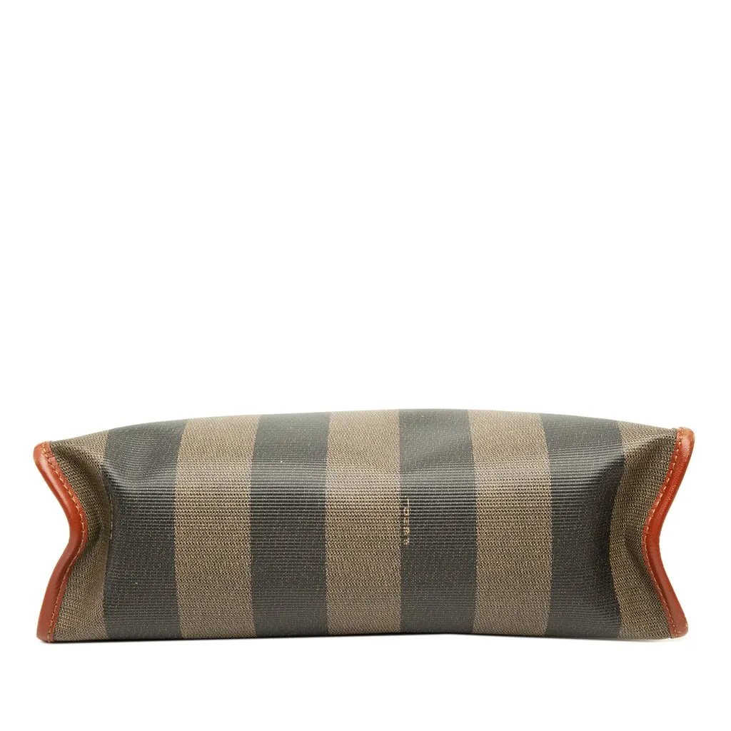 Fendi Pequin Coated Canvas Cosmetic Clutch Brown Canvas Good - Inside View