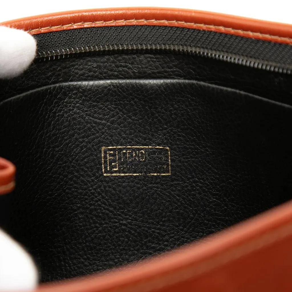 Fendi Pequin Coated Canvas Cosmetic Clutch Brown Canvas Good - Box View