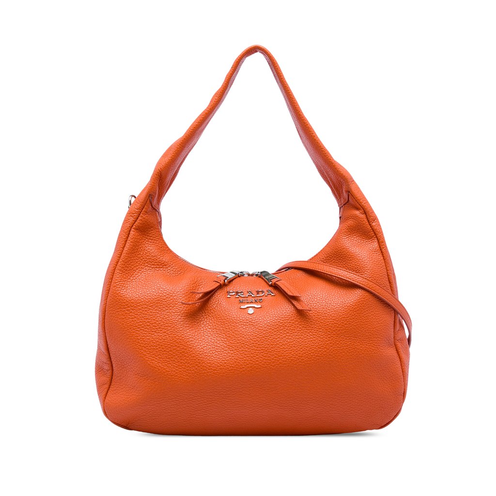 Prada Vitello Phenix Satchel Orange Large Leather | Pre-Owne