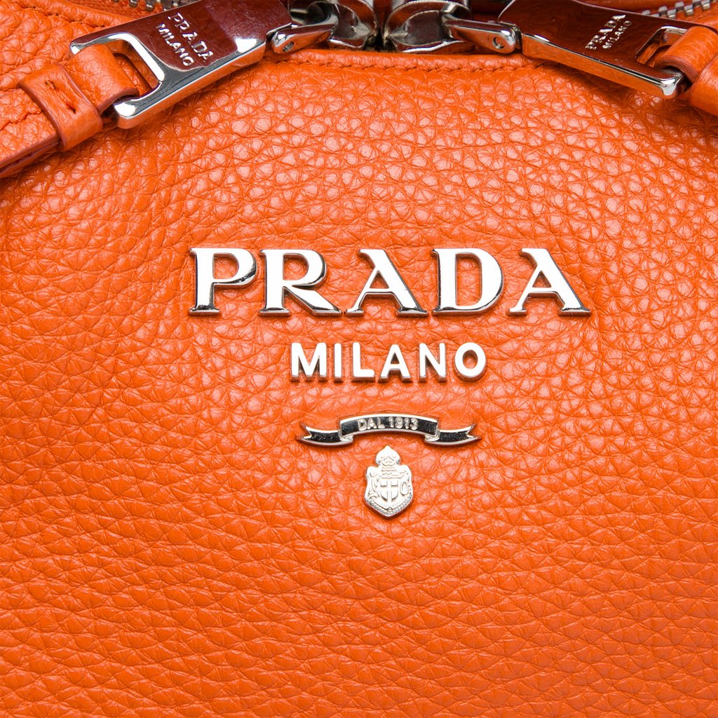 Prada Vitello Phenix Satchel Orange Large Leather | Pre-Owne