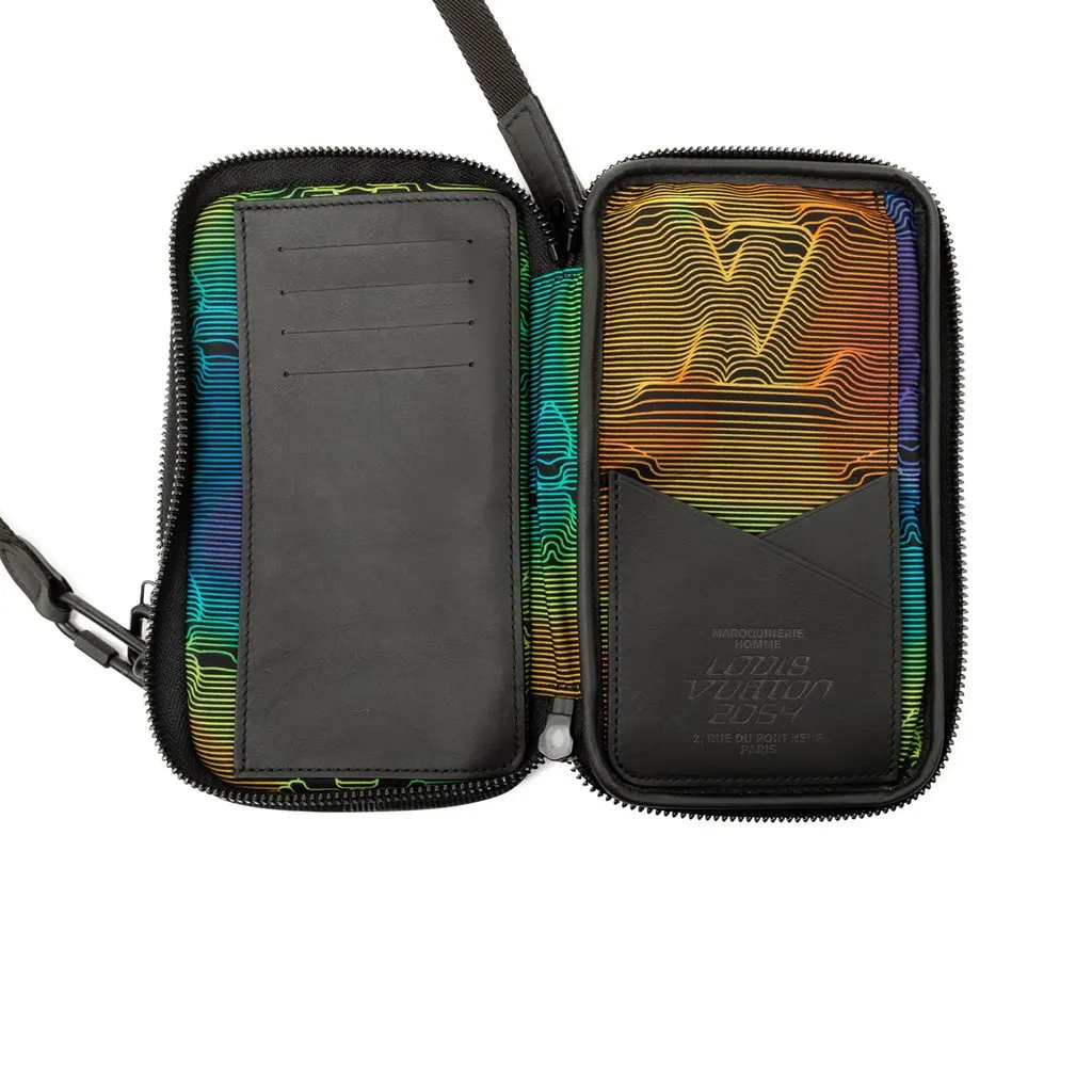 Louis Vuitton Monogram Nylon 2054 Double Phone Pouch Black Polyamide Very good - Model View