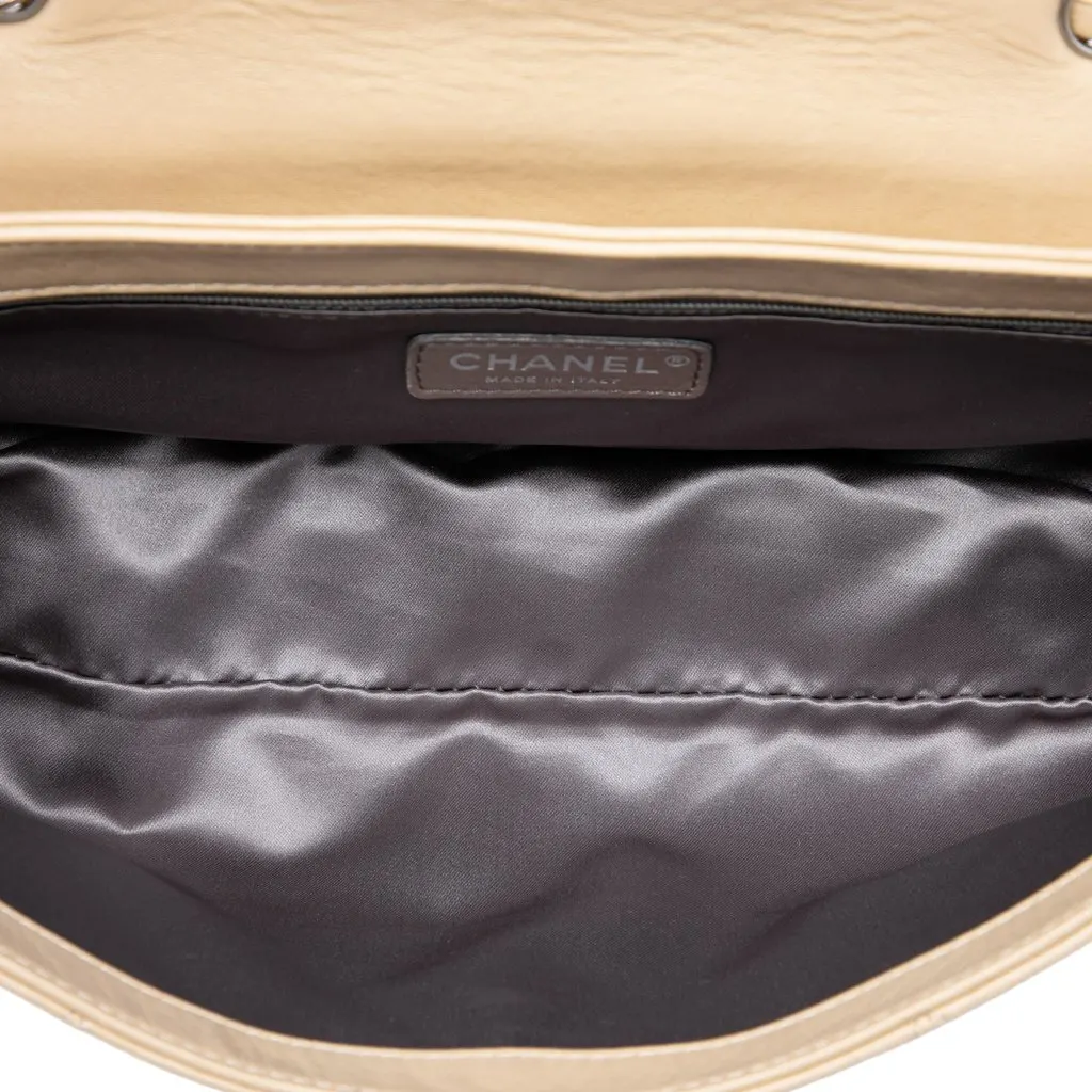 Chanel Quilted Lambskin East West Mademoiselle Flap Beige Leather Very good - Model View