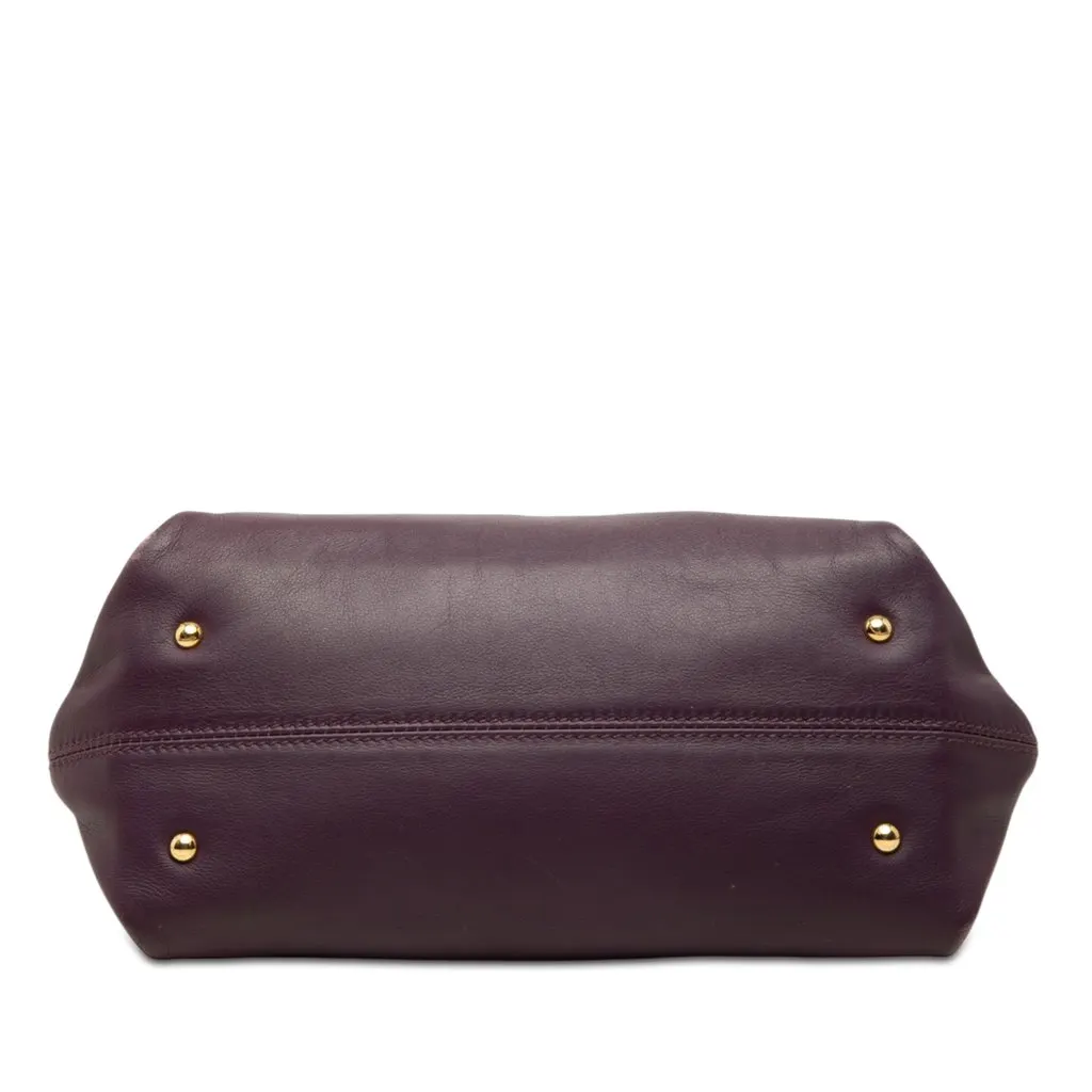 Ferragamo Small Leather Gancini Sofia Satchel Purple Leather Very good - Inside View