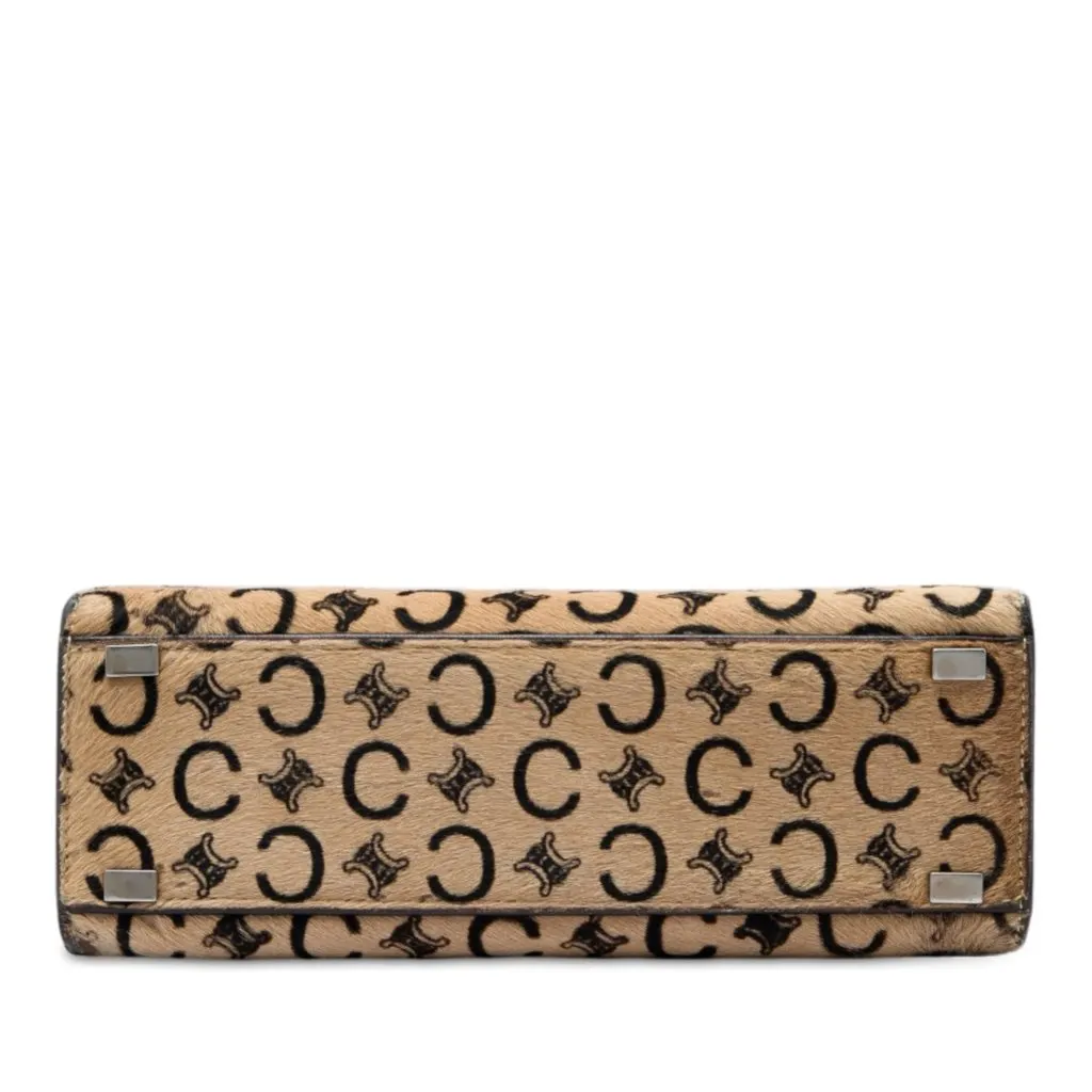 Celine C Macadam Pony Hair Top Handle Bag Brown Very good - Inside View