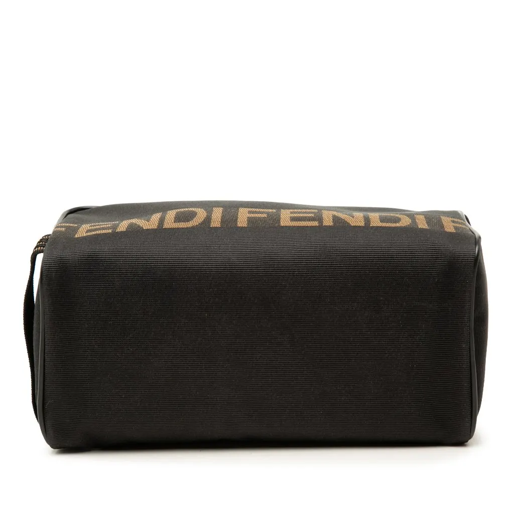 Fendi Nylon Logo Toiletry Pouch Black Polyamide Good - Inside View