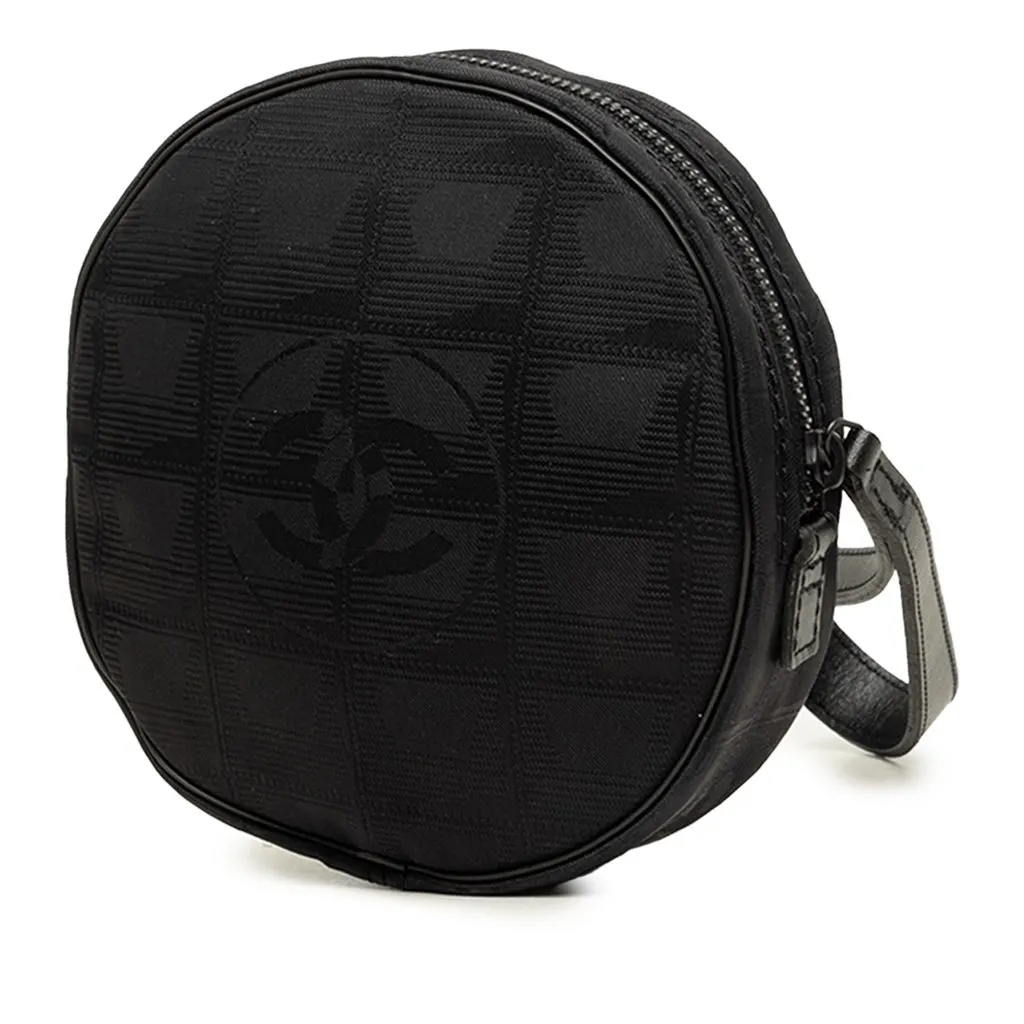 Chanel New Travel Line Nylon Round Pouch Black Polyamide Very good - Back View