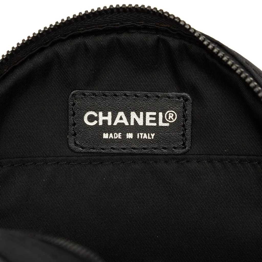 Chanel New Travel Line Nylon Round Pouch Black Polyamide Very good - Box View