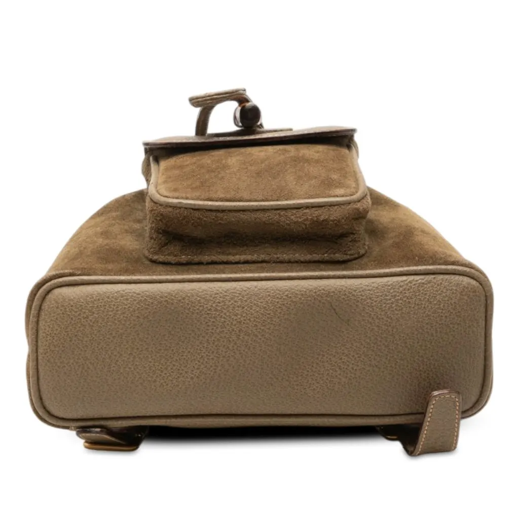 Gucci Suede Bamboo Backpack Brown Leather Very good - Inside View