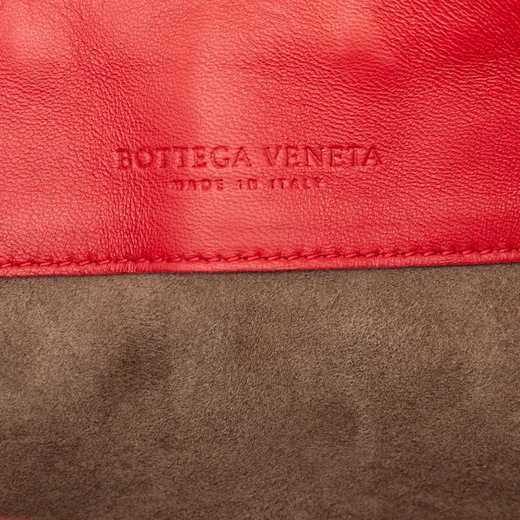 Bottega Veneta Nappa Intrecciato Flap Crossbody Red Leather Very good - Box View
