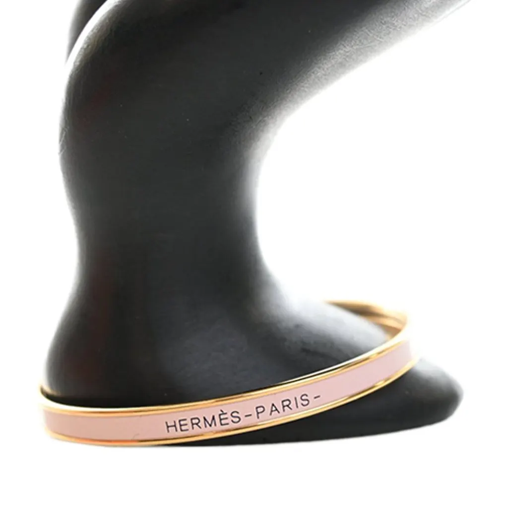 Hermès Extra Narrow Enamel Uni Bangle 65 Pink Very good - Box View