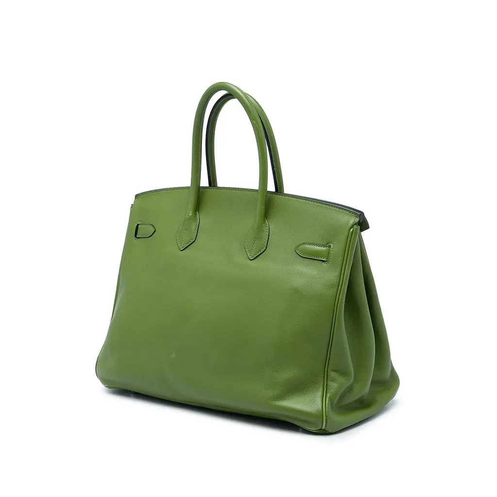 Hermès Swift Birkin Retourne 35 Green Leather Good - Back View