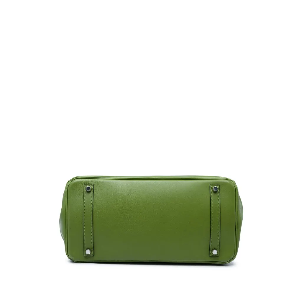 Hermès Swift Birkin Retourne 35 Green Leather Good - Inside View