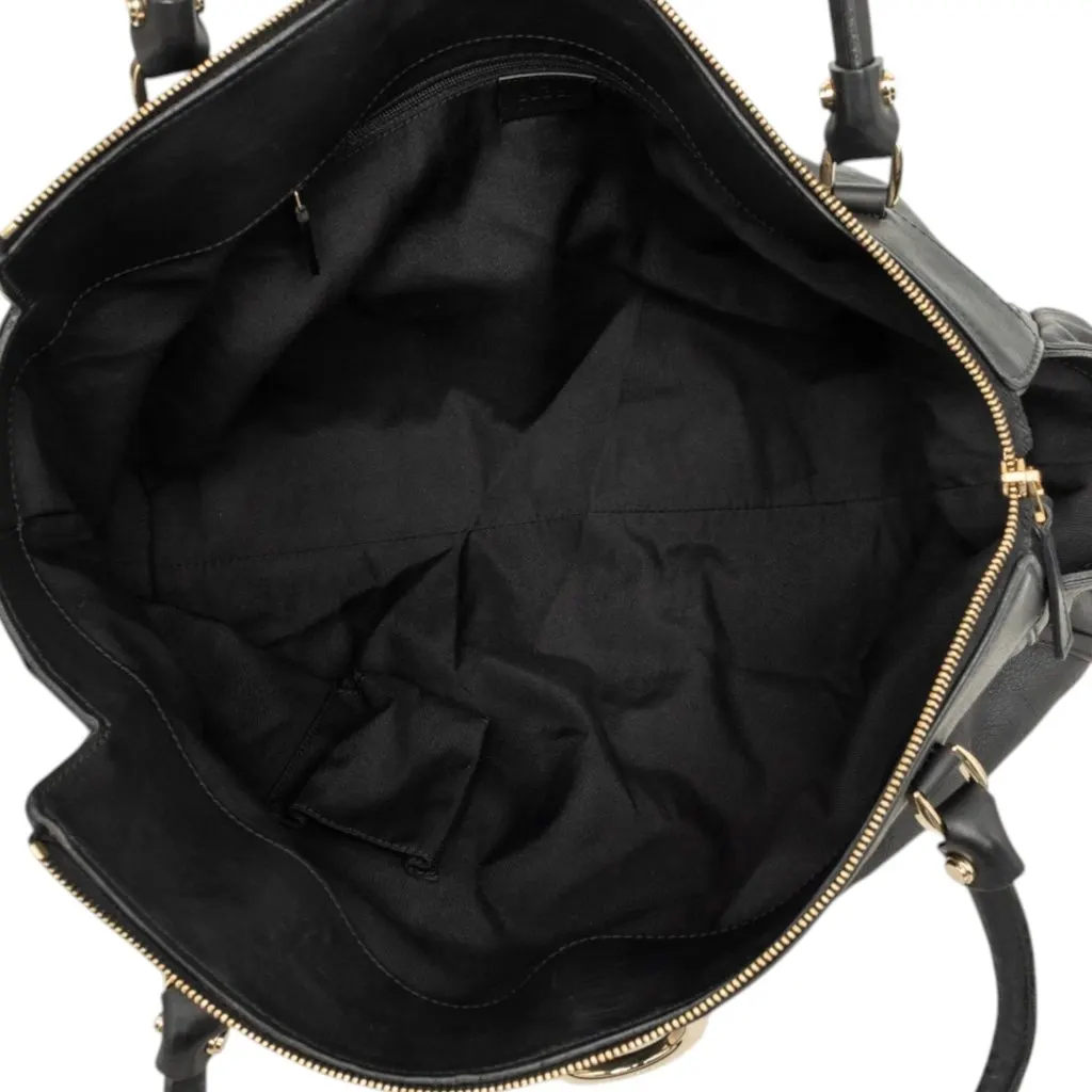 Gucci Calfskin Abbey D Ring Tote Black Leather Very good - Model View