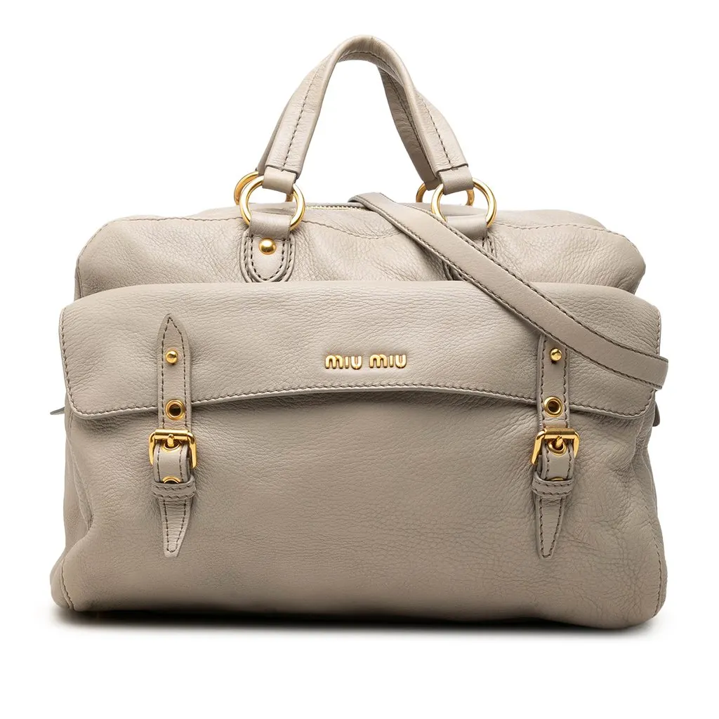 Miu Miu Leather Satchel Beige Leather Very good - Front View
