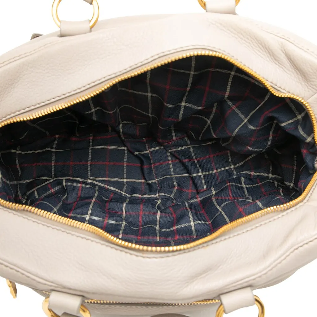 Miu Miu Leather Satchel Beige Leather Very good - Model View
