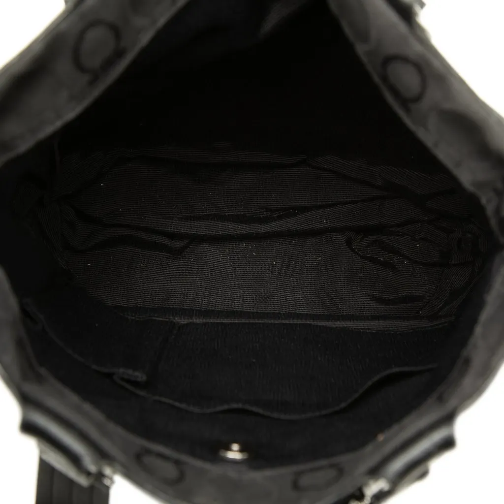 Salvatore Ferragamo Gancini Canvas Tote Black Canvas Good - Model View