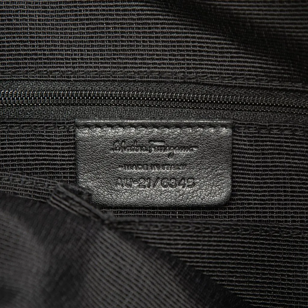 Salvatore Ferragamo Gancini Canvas Tote Black Canvas Good - Box View