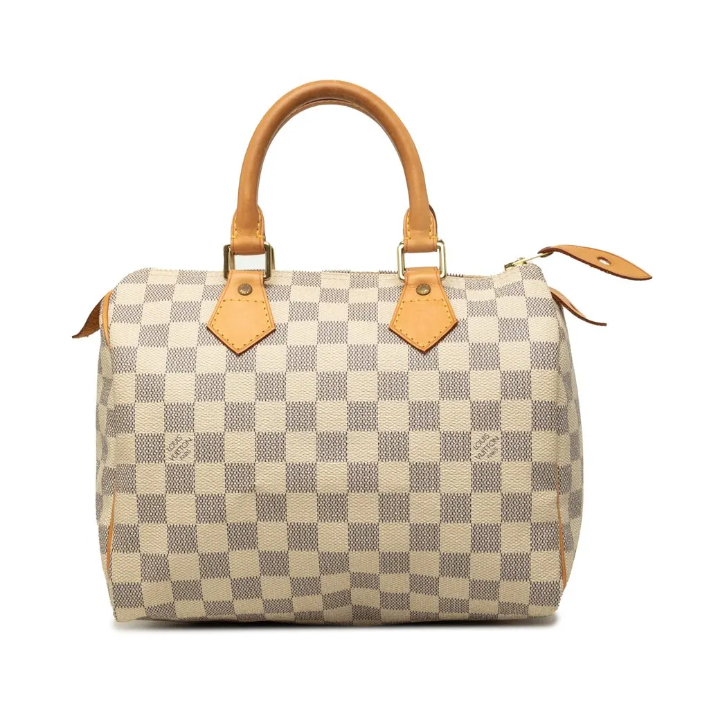Louis Vuitton Damier Azur Speedy 25 White Canvas Very good - Front View