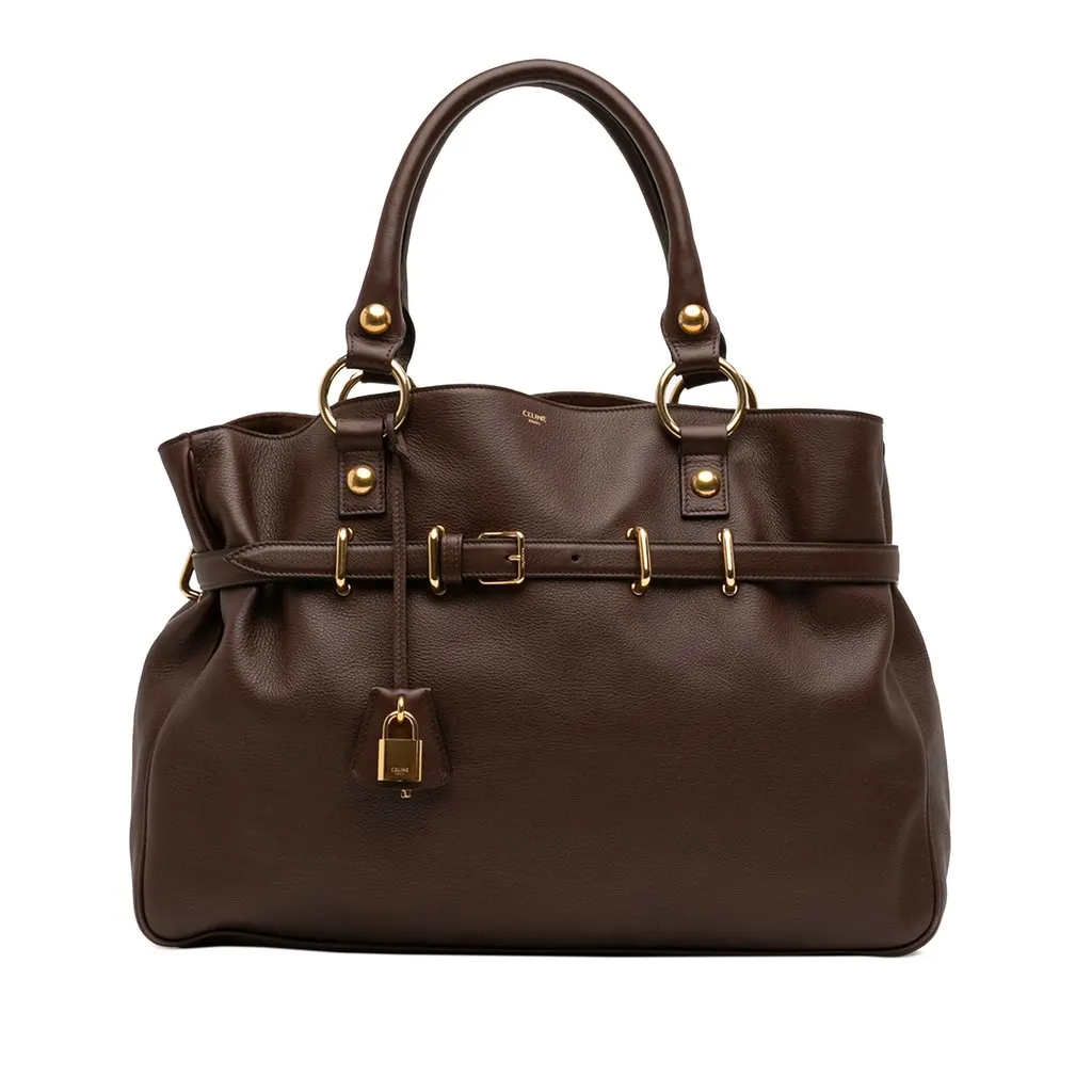 Celine Medium Leather Anita Tote Brown Leather Very good - Front View