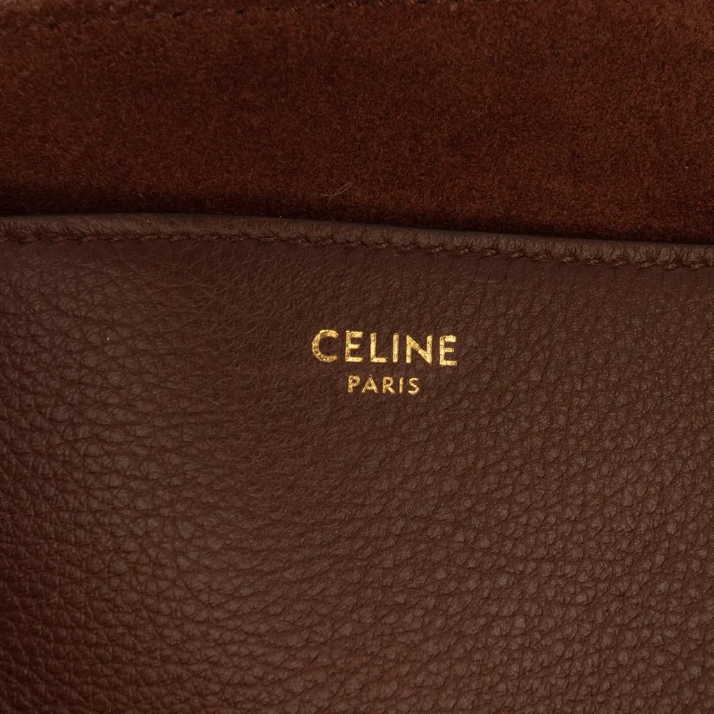 Celine Medium Leather Anita Tote Brown Leather Very good - Box View