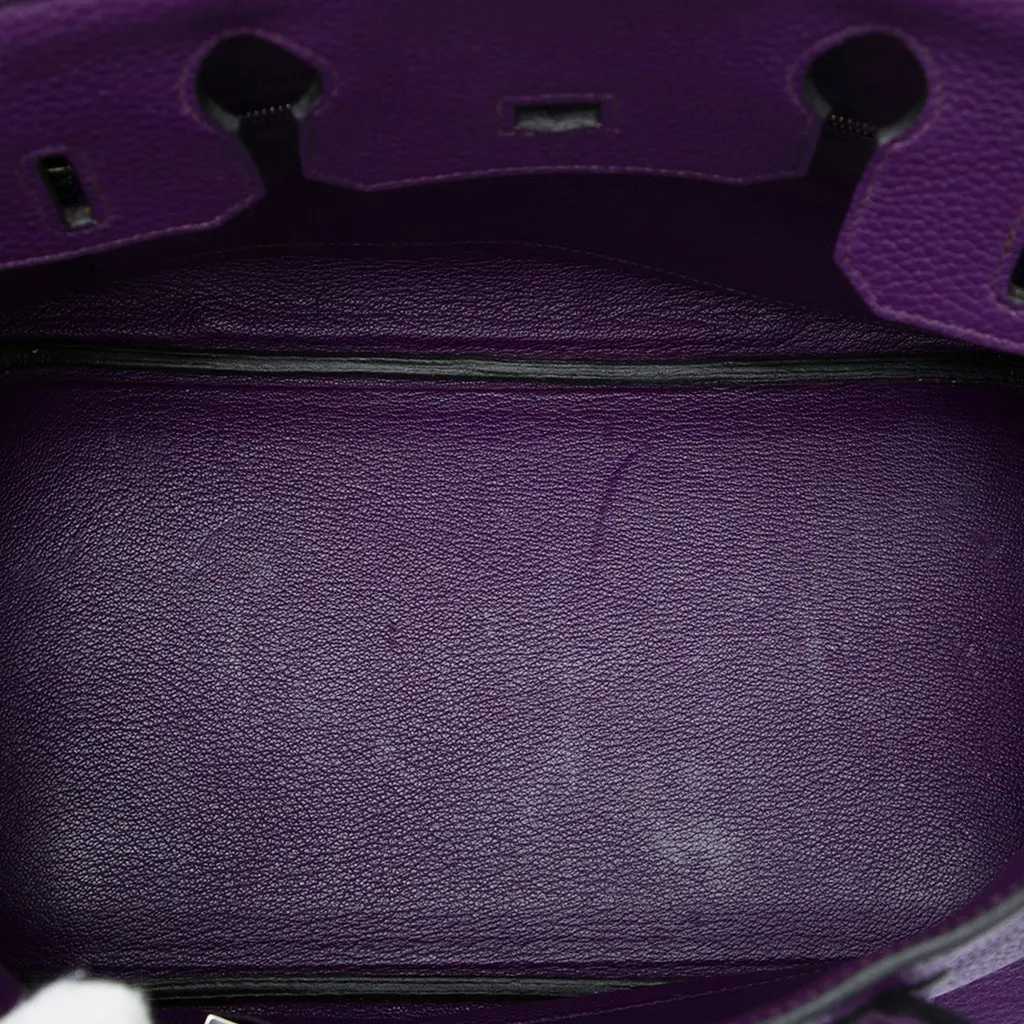 Hermès Clemence Birkin Retourne 30 Purple Leather Very good - Model View