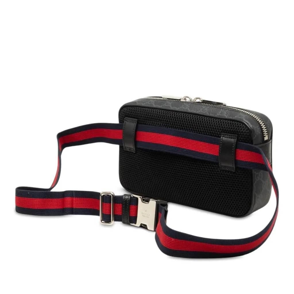 Gucci GG Supreme Web Belt Bag Black Very good - Back View